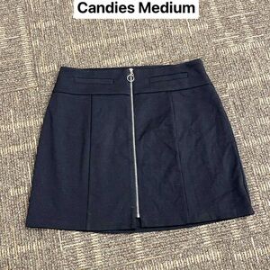Candie's Navy Mini Skirt with Front Zipper